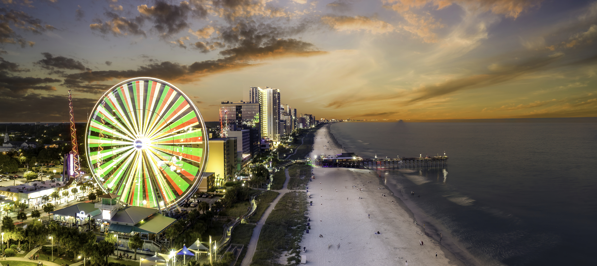 Myrtle Beach Boardwalk South Carolina at night